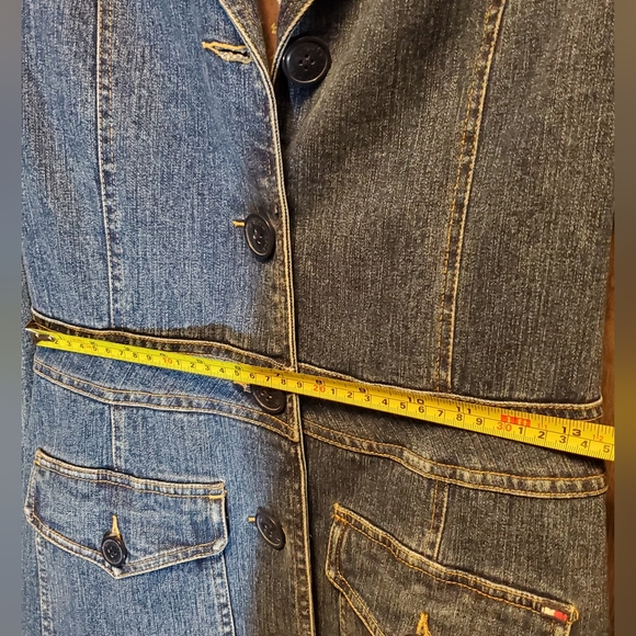 Tommy Hilfiger Denim Jean Jacket Boho Denim Trench vintage size s Rare Find y2k - Picture 13 of 16